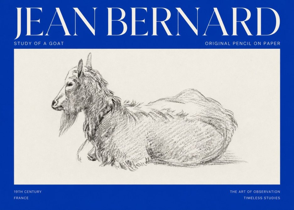 Jean Bernard Study of a Goat I No2 - Affiche