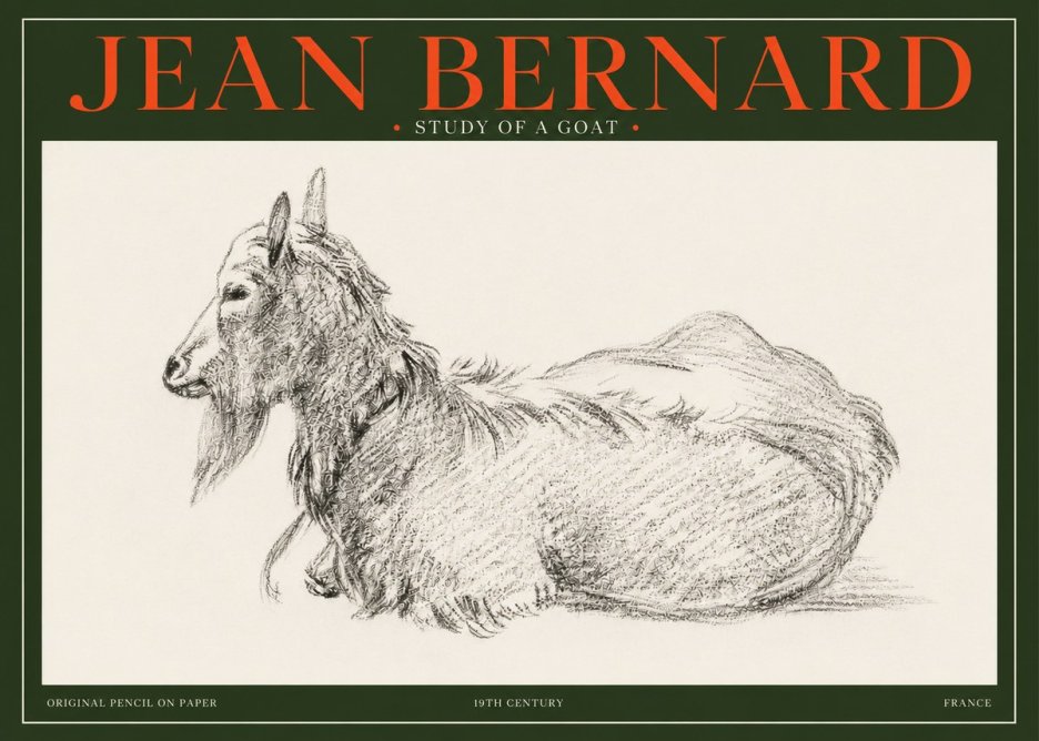 Jean Bernard Study of a Goat I No3 - Affiche
