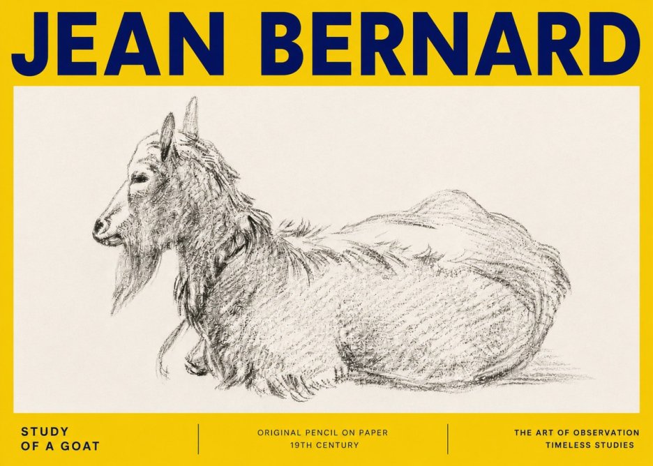 Jean Bernard Study of a Goat I No4 - Affiche