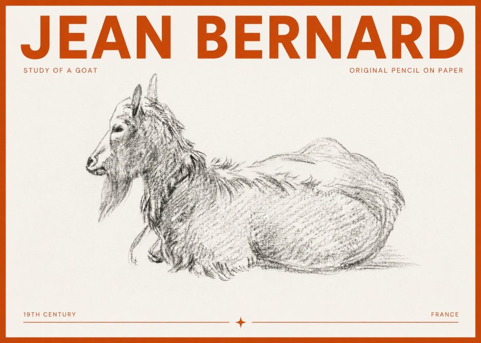 Jean Bernard Study of a Goat I No5 - Affiche