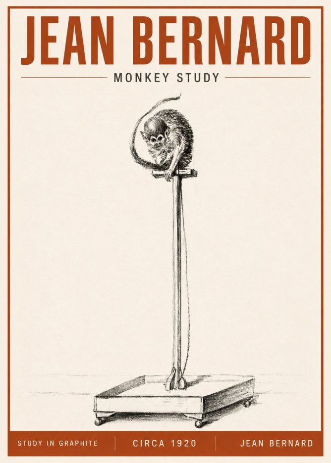 Jean Bernard Monkey Study No5 - Affiche