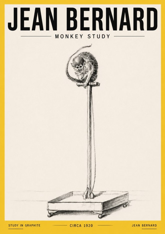 Jean Bernard Monkey Study No6 - Affiche