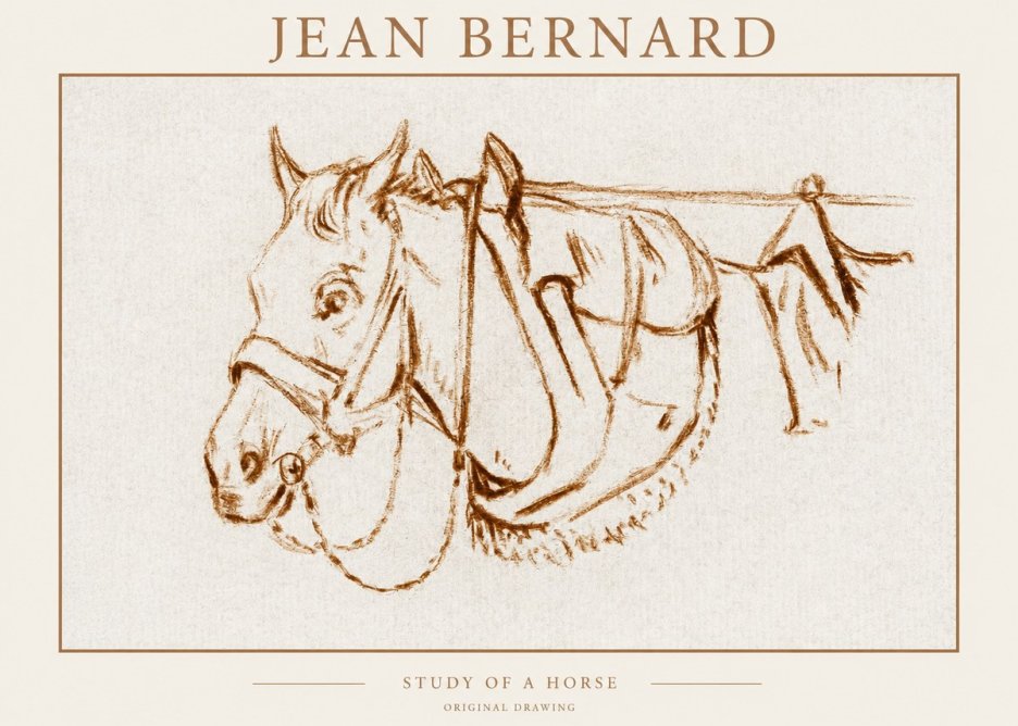 Jean Bernard Study of a Horse III No1 - Affiche