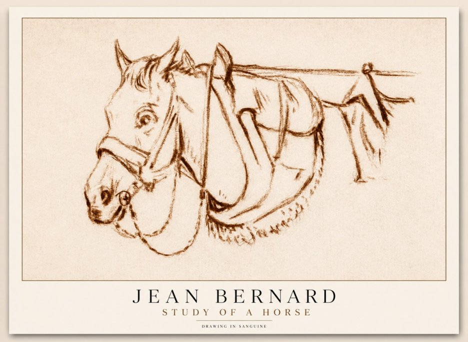 Jean Bernard Study of a Horse III No2 - Affiche