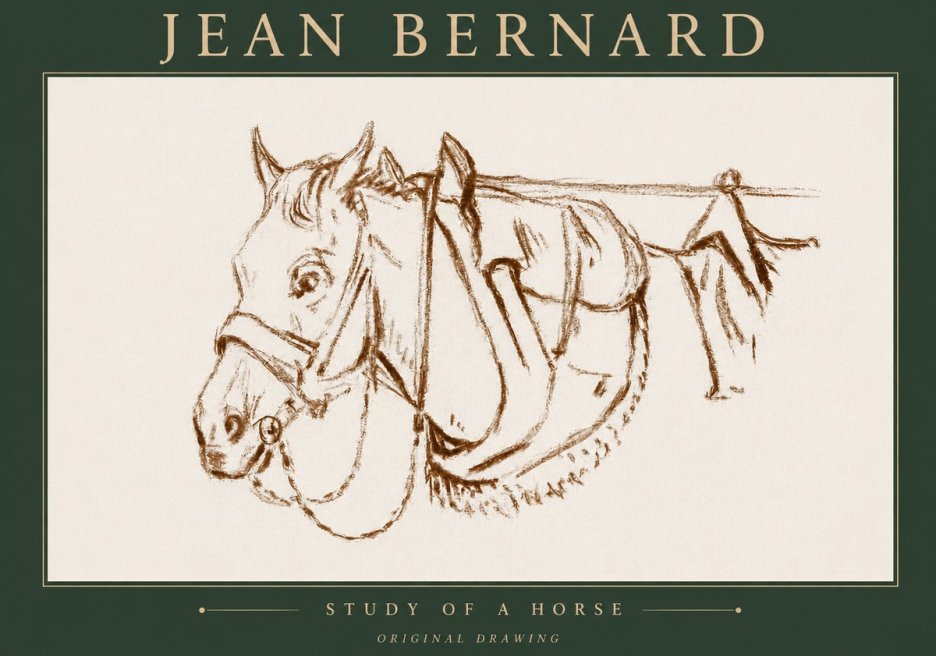 Jean Bernard Study of a Horse III No4 - Affiche