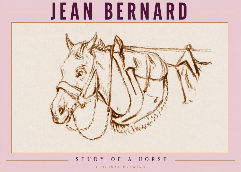 Jean Bernard Study of a Horse III No5 - Affiche