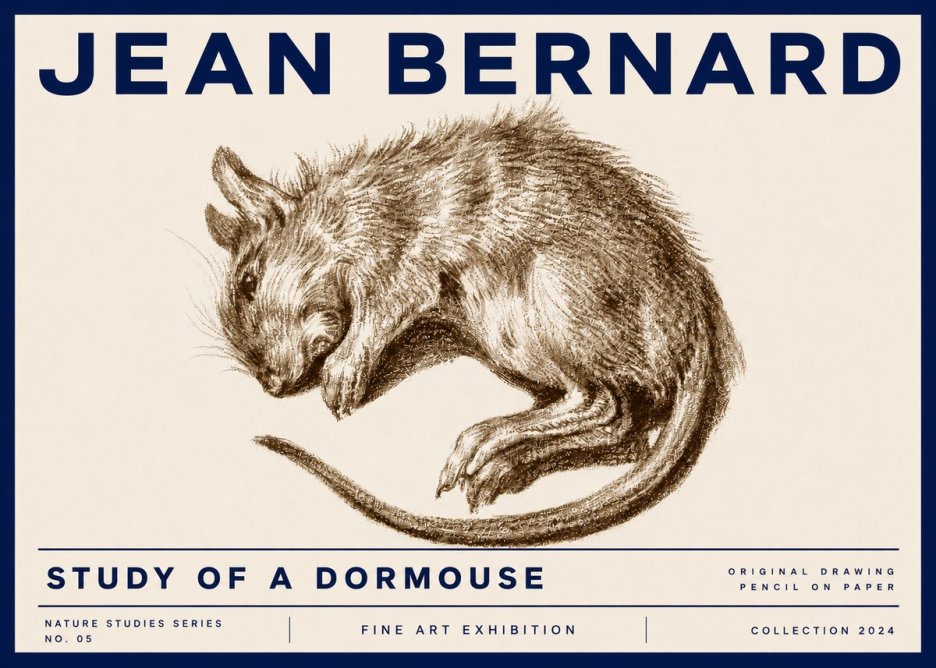 Jean Bernard Study of a Dormouse No5 - Affiche