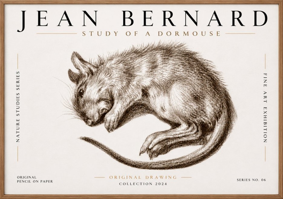 Jean Bernard Study of a Dormouse No6 - Affiche