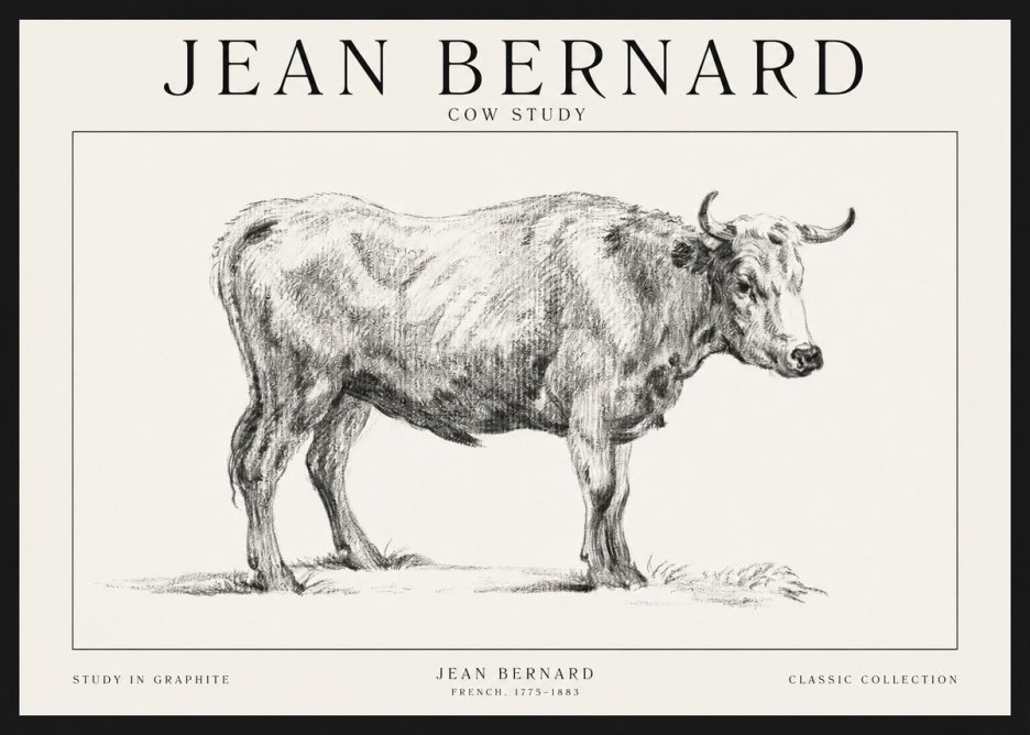 Jean Bernard Cow Study No1 - Affiche