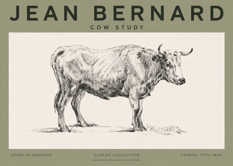 Jean Bernard Cow Study No4 - Affiche