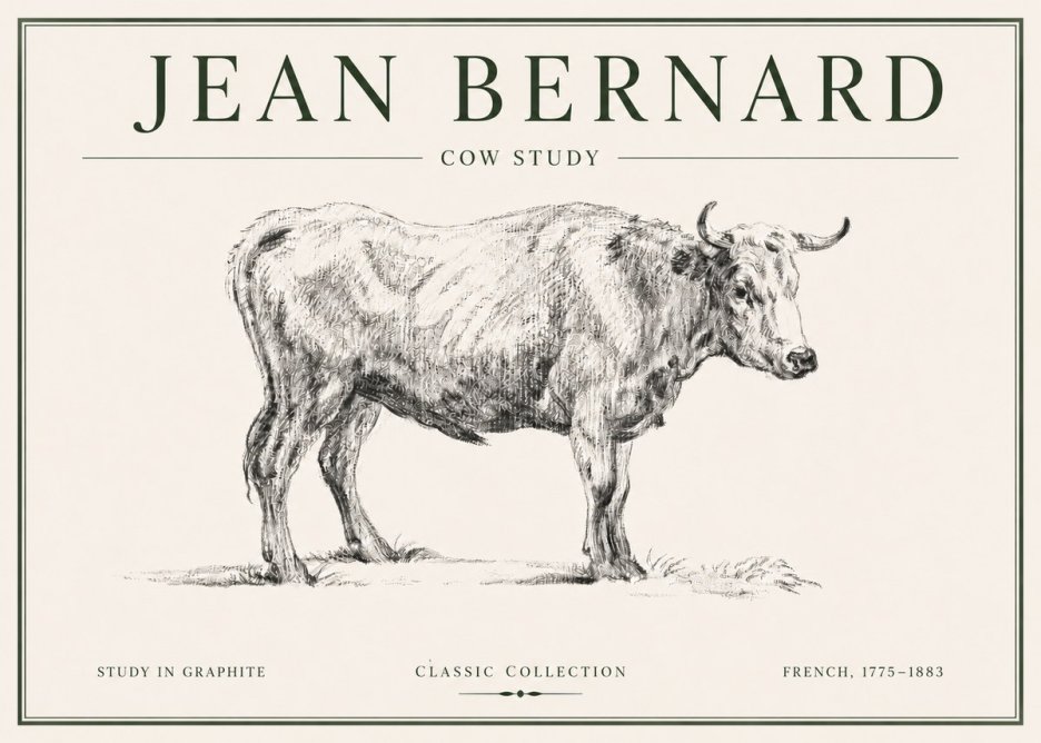 Jean Bernard Cow Study No6 - Affiche