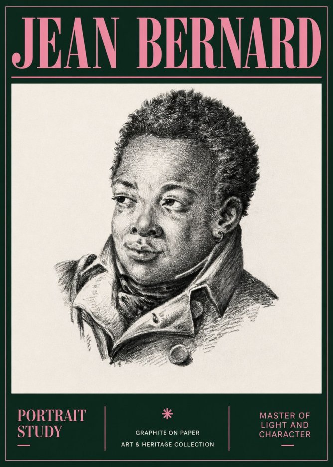 Jean Bernard Portrait Study V No4 - Affiche