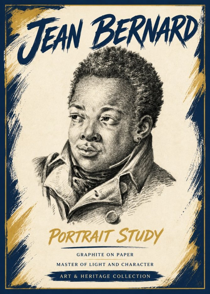 Jean Bernard Portrait Study V No5 - Affiche