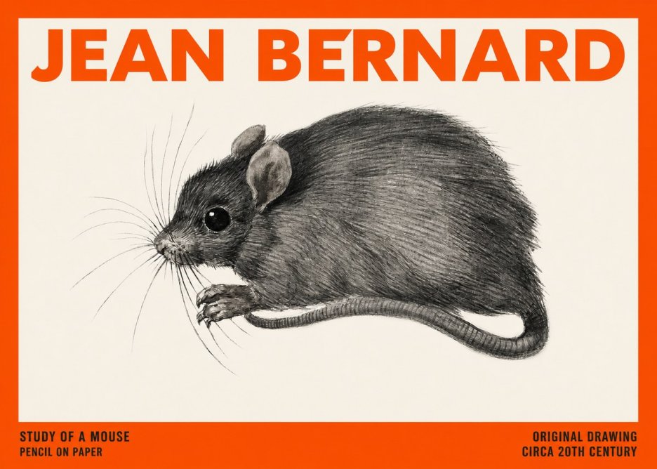 Jean Bernard Mouse Study No6 - Affiche