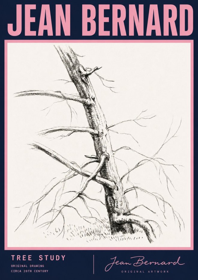 Jean Bernard Tree Study No3 - Affiche