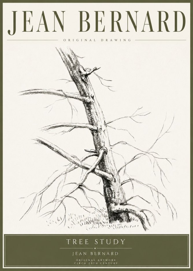 Jean Bernard Tree Study No4 - Affiche