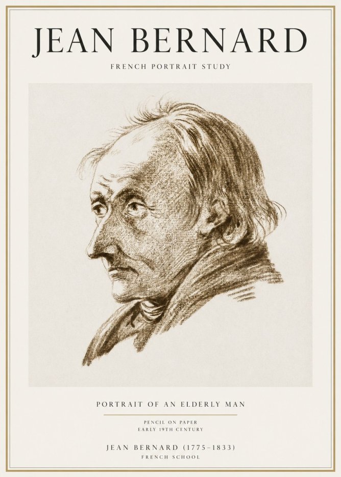 Jean Bernard Portrait of an Elderly Man No1 - Affiche