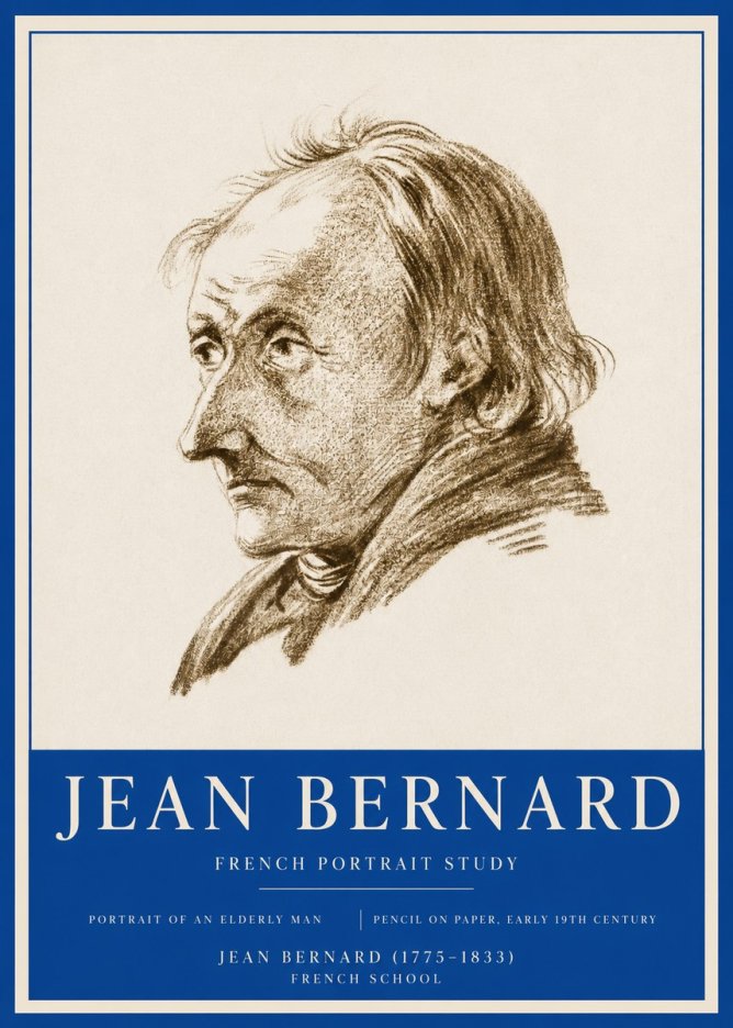 Jean Bernard Portrait of an Elderly Man No2 - Affiche