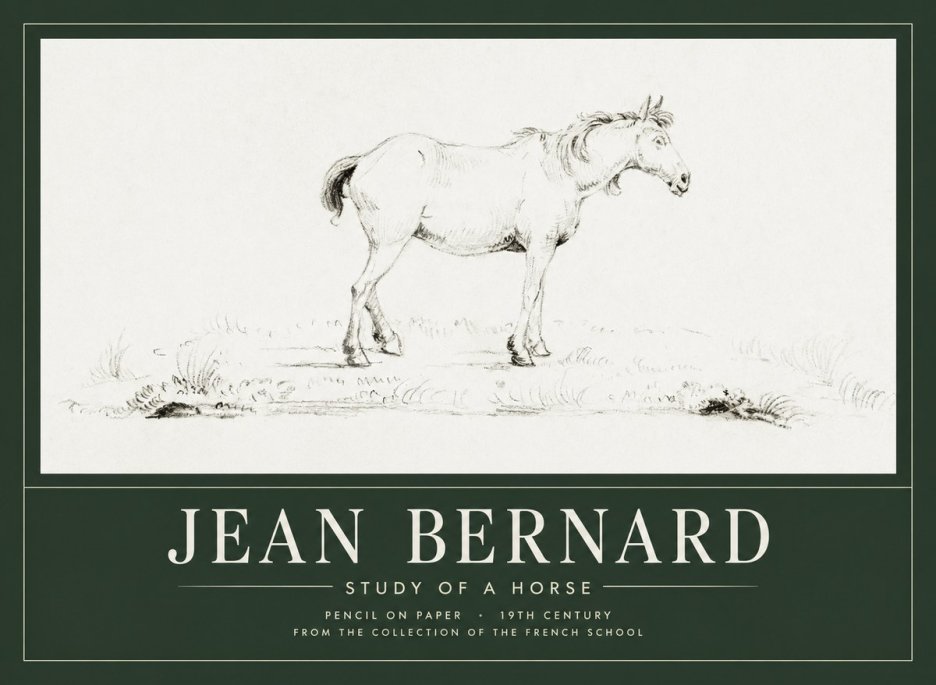 Jean Bernard Study of a Horse IV No1 - Affiche