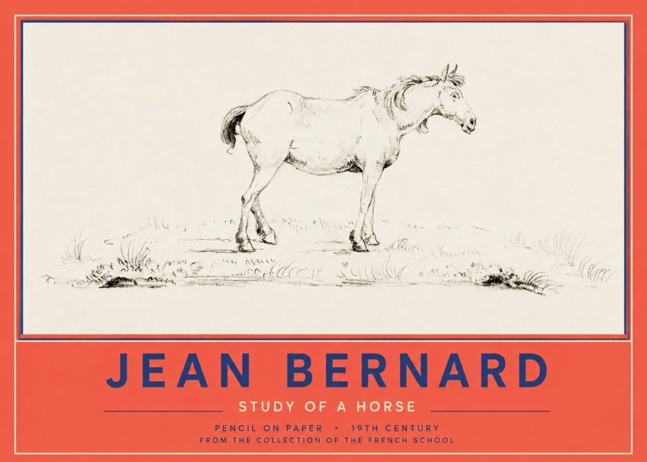 Jean Bernard Study of a Horse IV No2 - Affiche
