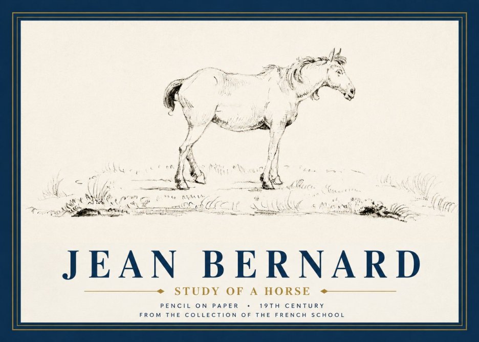 Jean Bernard Study of a Horse IV No4 - Affiche
