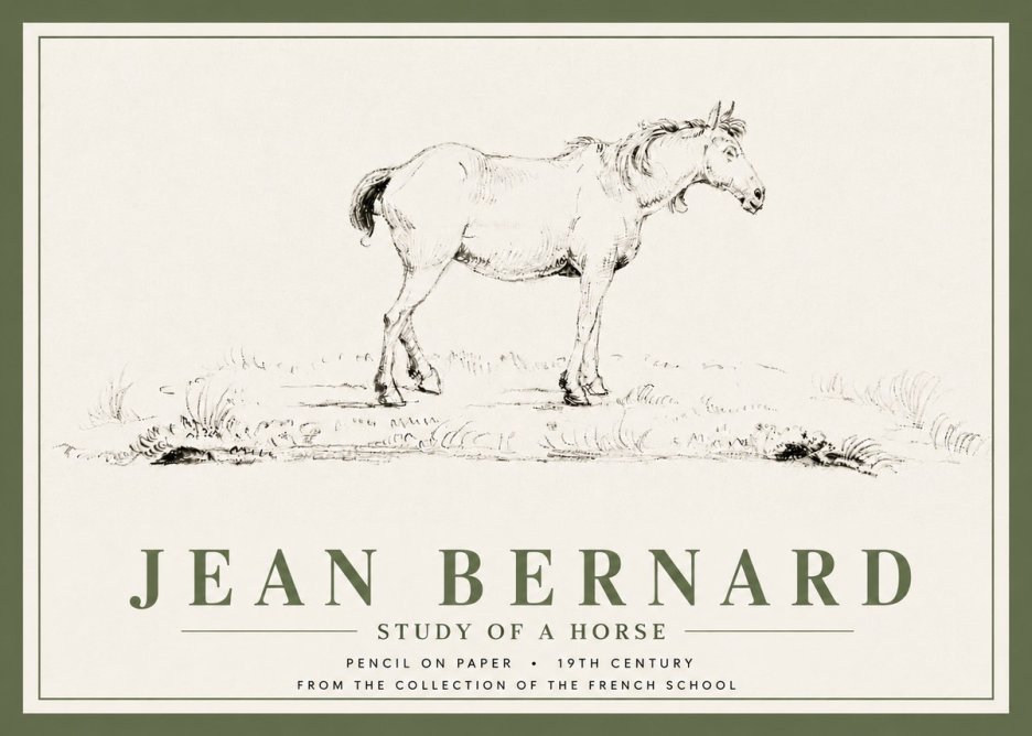 Jean Bernard Study of a Horse IV No5 - Affiche