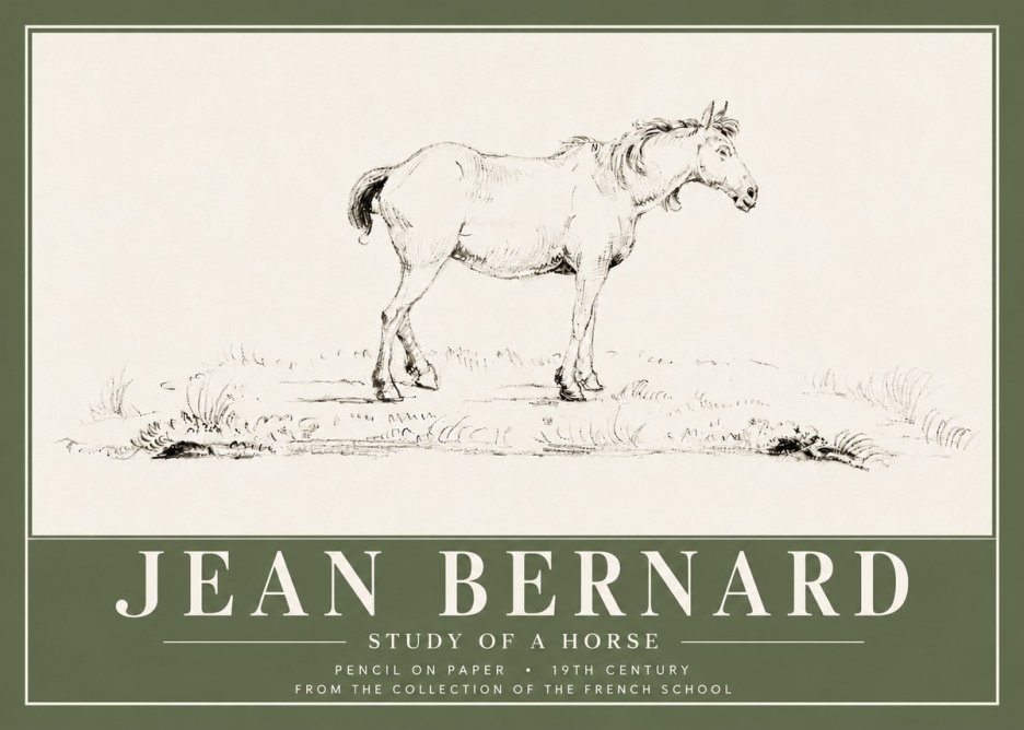 Jean Bernard Study of a Horse IV No6 - Affiche