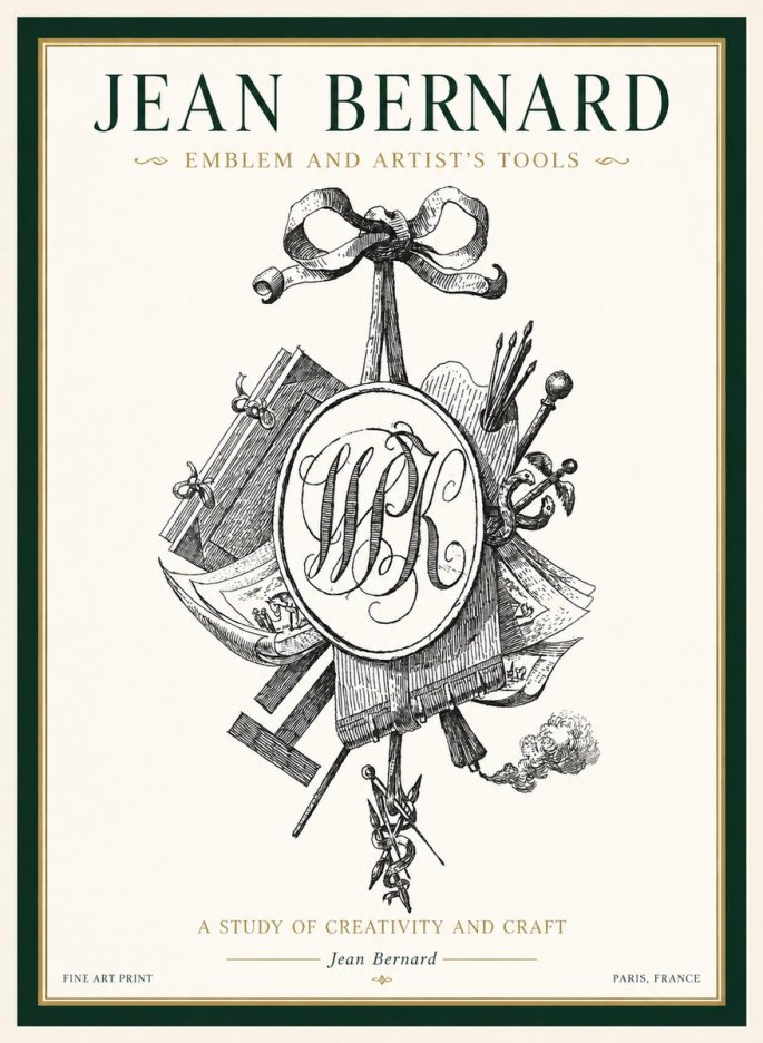 Jean Bernard Still Life with Monogram No2 - Affiche