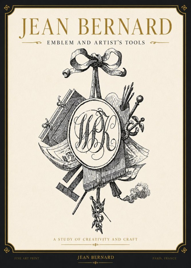 Jean Bernard Still Life with Monogram No4 - Affiche