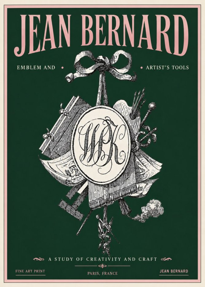 Jean Bernard Still Life with Monogram No5 - Affiche