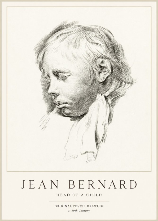 Jean Bernard Head of a Child No1 - Affiche