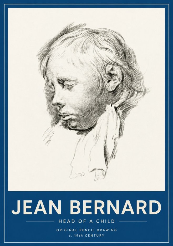 Jean Bernard Head of a Child No2 - Affiche