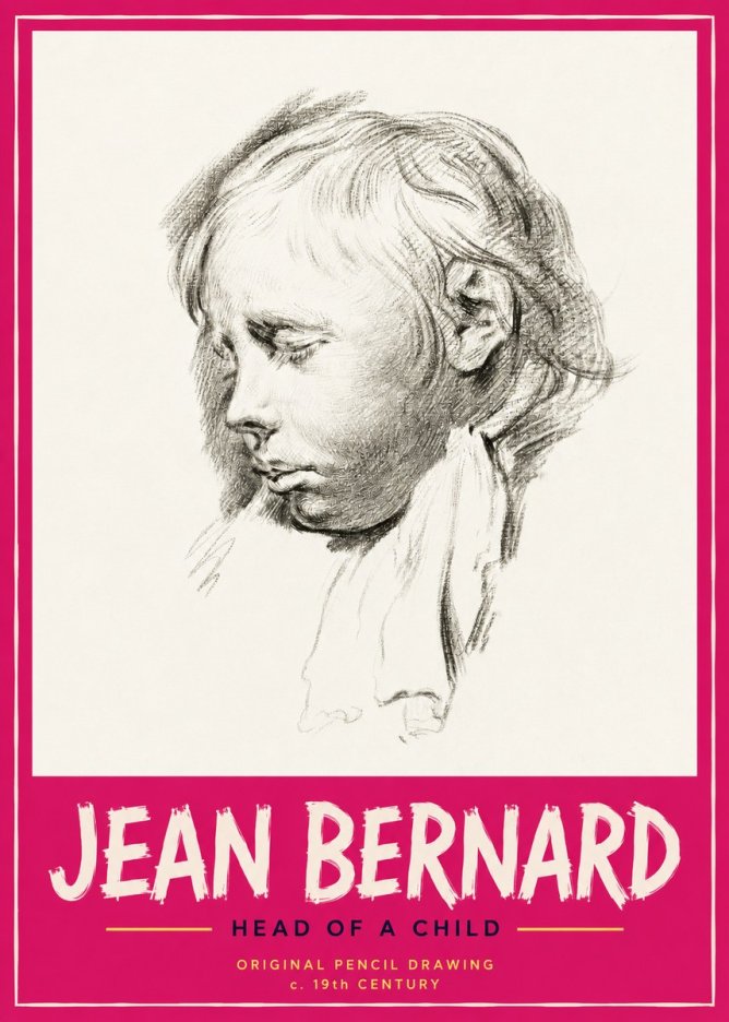 Jean Bernard Head of a Child No3 - Affiche