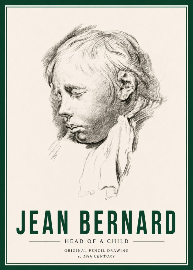 Jean Bernard Head of a Child No4 - Affiche