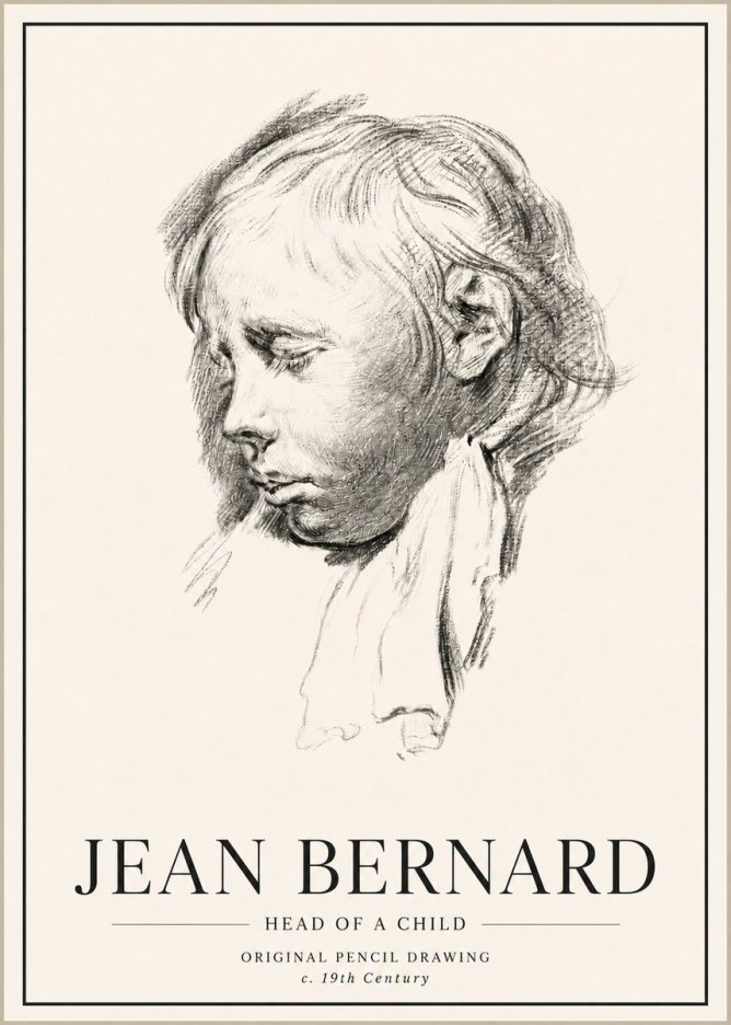 Jean Bernard Head of a Child No5 - Affiche