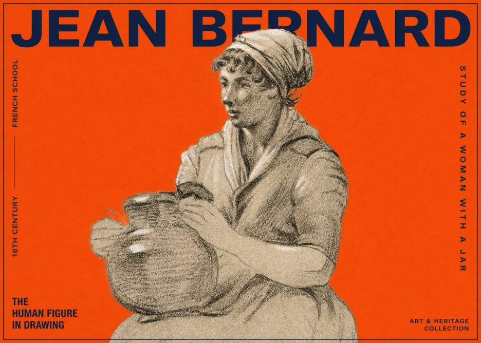 Jean Bernard Study of a Young Woman with a Pot No6 - Affiche