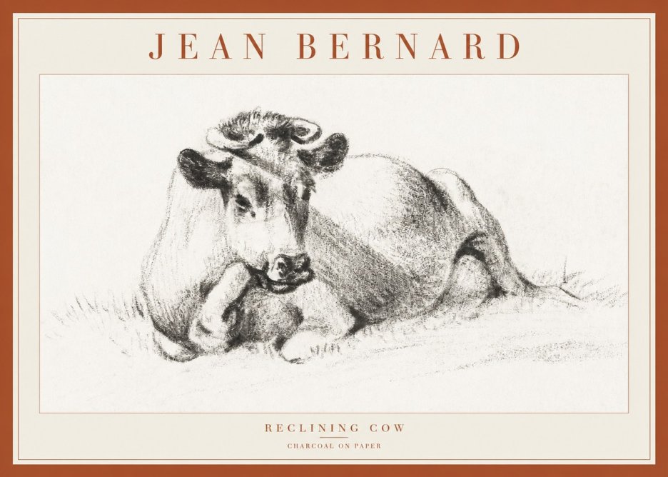 Jean Bernard Reclining Cow I No1 - Affiche