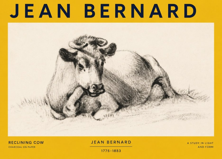 Jean Bernard Reclining Cow I No3 - Affiche
