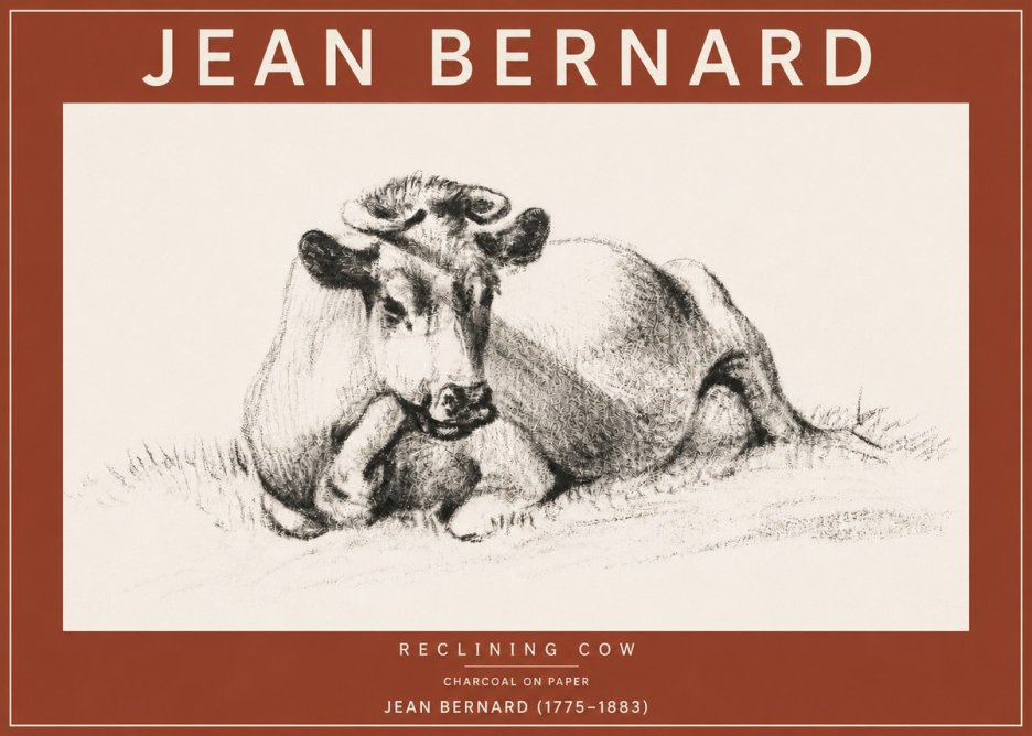 Jean Bernard Reclining Cow I No4 - Affiche