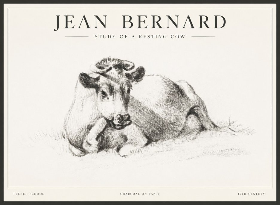 Jean Bernard Reclining Cow I No5 - Affiche