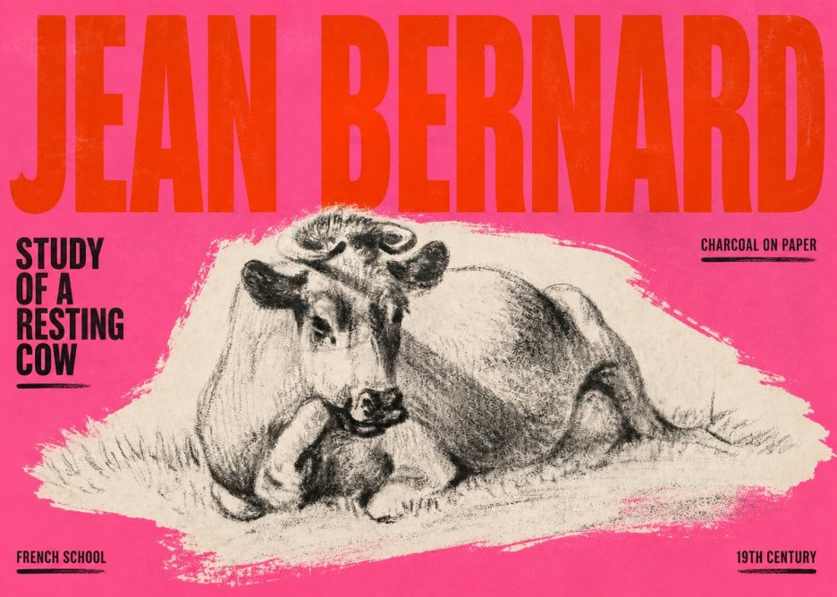 Jean Bernard Reclining Cow I No6 - Affiche