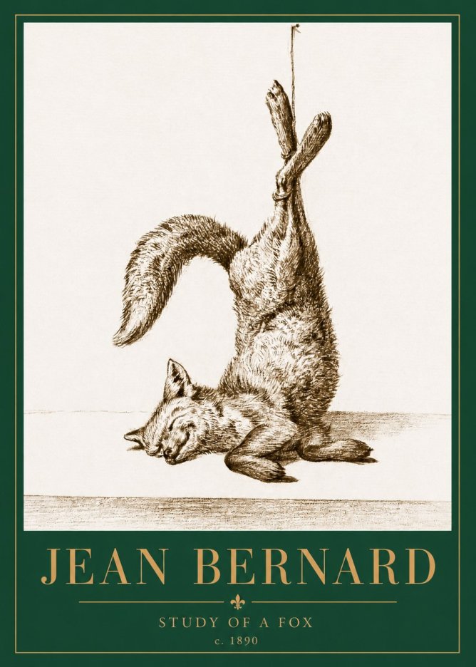 Jean Bernard Study of a Fox No3 - Affiche