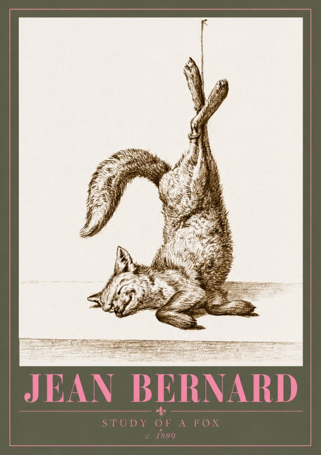 Jean Bernard Study of a Fox No5 - Affiche