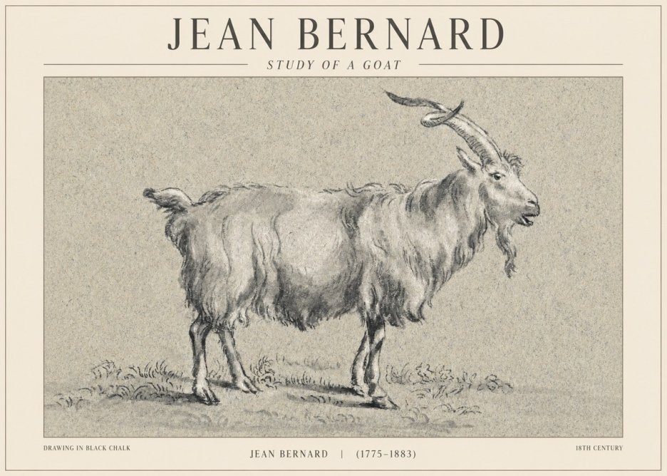 Jean Bernard Study of a Goat II No1 - Affiche