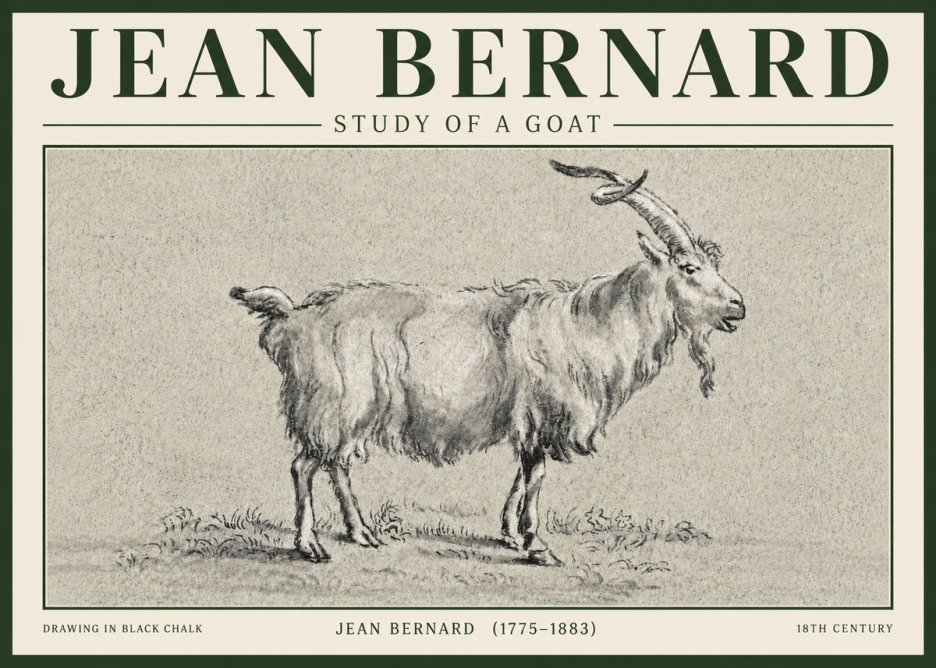 Jean Bernard Study of a Goat II No5 - Affiche
