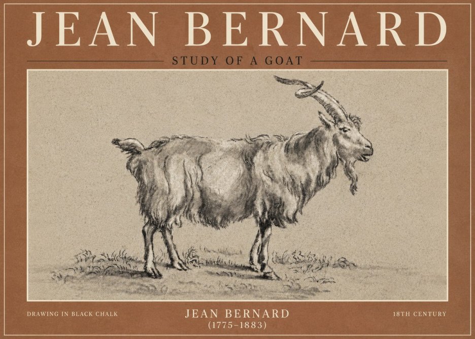 Jean Bernard Study of a Goat II No6 - Affiche