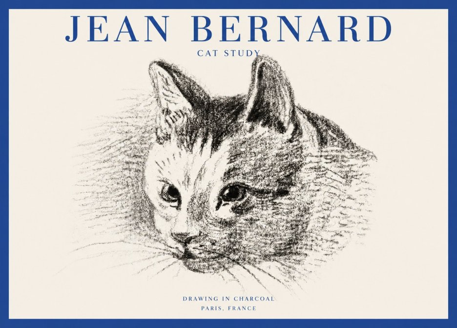 Jean Bernard Cat Study III No2 - Affiche