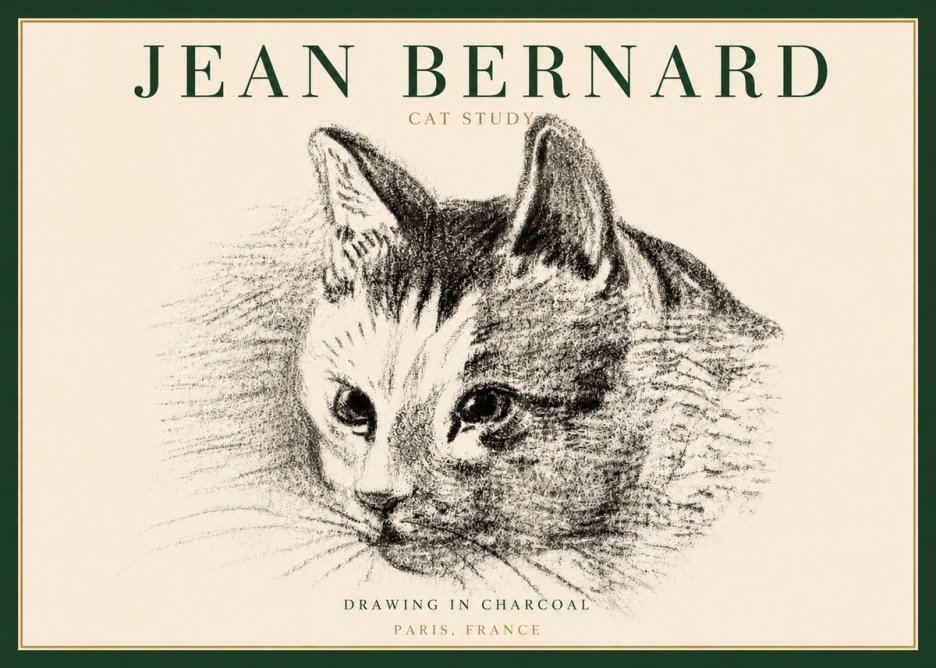 Jean Bernard Cat Study III No4 - Affiche