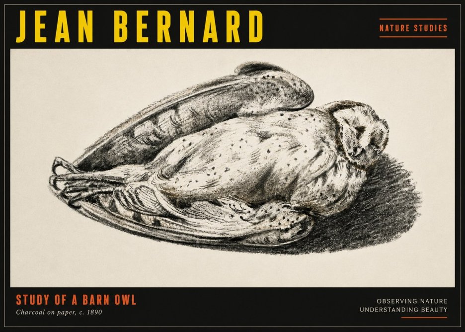 Jean Bernard Sleeping Owl No5 - Affiche