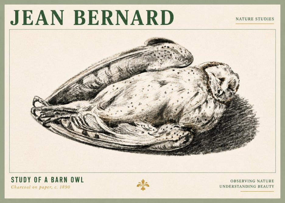 Jean Bernard Sleeping Owl No6 - Affiche